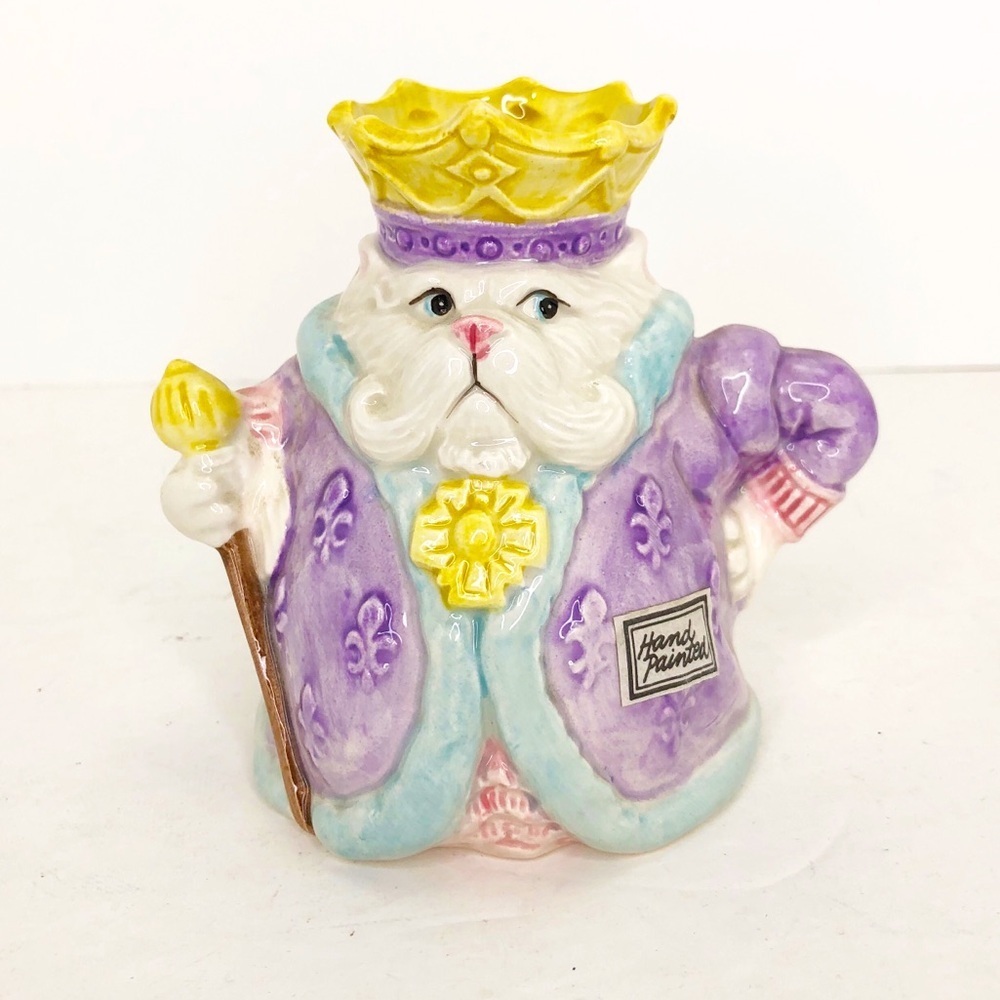 Fitz & Floyd kittens of Knightsbridge gentleman, caller vintage, planta, 1988